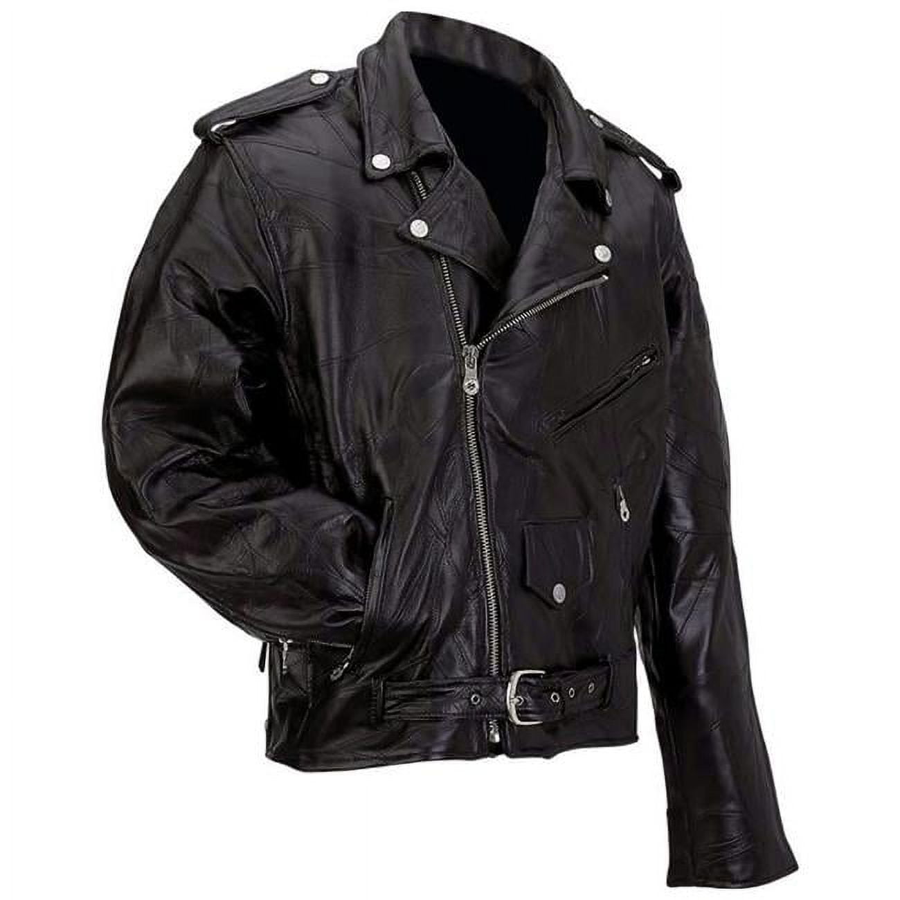 Diamond Plate Rock Design Genuine Buffalo Leather Motorcycle Jacket ...