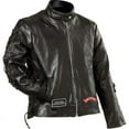 thumbnail image 1 of WOMENS SMALL Black Leather Motorcycle Jacket with Embroidered Patches, 1 of 2