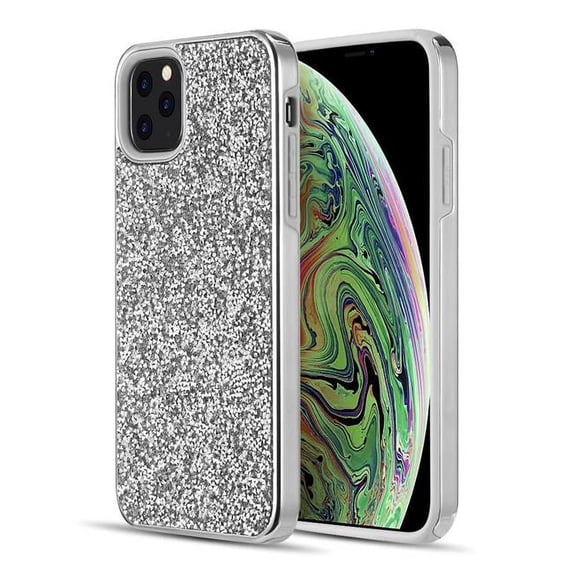 Diamond Platinum Collection Hybrid Bumper Case With Electroplated Frame For Iphone 12 6.1 12 Pro 6.1 - Silver