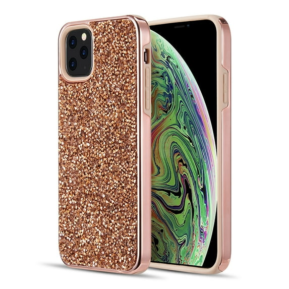 Diamond Platinum Collection Hybrid Bumper Case With Electroplated Frame For Iphone 14 Pro Max 6.7 - Rose Gold