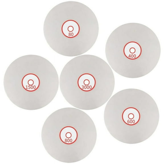 Diamond Polishing Disc Set 6 PCS, 6Inch Flat Lap 80/400/600/800/1500/3000 Grit Wheel Lapping Grinding Tool