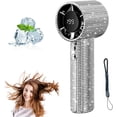 thumbnail image 1 of Diamond Portable Fan - Bling Mini Handheld Fan, Digital Display & USB Rechargeable, for Office Outdoor Travel, 1 of 7