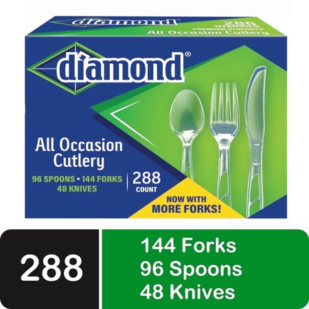 Diamond® Every Day, All Occasions Heavy-Duty Disposable Cutlery Sets, Box Set w/ 288 Pieces, 1 Pack