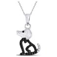 thumbnail image 1 of Diamond Princess 10k White Gold Black Color Enhanced Diamond Womens Puppy Doggy Dog Canine Pendant 1/8 Cttw, 1 of 1