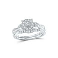 thumbnail image 1 of Diamond Princess 10k White Gold Round Diamond Cluster Bridal Wedding Ring Band Set 1/3 Cttw, 1 of 4