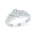thumbnail image 1 of Diamond Princess 10k White Gold Round Diamond Cluster Bridal Wedding Ring Band Set 1/3 Cttw, 1 of 1