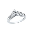 thumbnail image 1 of Diamond Princess 10k White Gold Womens Round Diamond Chevron Band Ring 1/2 Cttw, 1 of 1