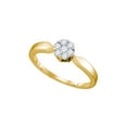 thumbnail image 1 of Diamond Princess 10k Yellow Gold Flower Cluster Diamond Bridal Wedding Engagement Ring 1/4 Cttw, 1 of 1