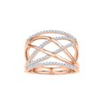 thumbnail image 1 of Diamond Princess 10kt Rose Gold Womens Round Diamond Crisscross Crossover Band Ring 1/3 Cttw, 1 of 1
