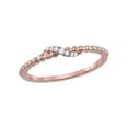 thumbnail image 1 of Diamond Princess 10kt Rose Gold Womens Round Diamond Crossover Stackable Band Ring 1/20 Cttw, 1 of 1