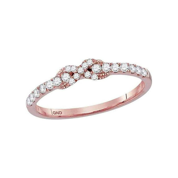 Diamond Princess 10kt Rose Gold Womens Round Diamond Infinity Knot Stackable Band Ring 1/4 Cttw