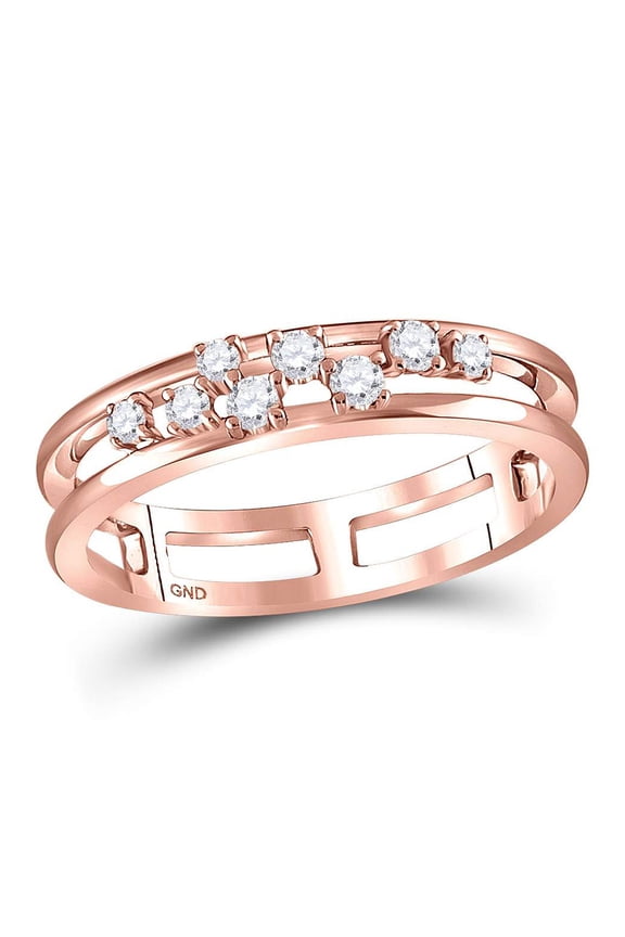 Diamond Princess 10kt Rose Gold Womens Round Diamond Split Band Ring 1/5 Cttw