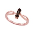thumbnail image 1 of Diamond Princess 10kt Rose Gold Womens Round Red Color Enhanced Diamond Band Ring 1/20 Cttw, 1 of 1