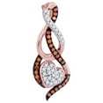 thumbnail image 1 of Diamond Princess 10kt Rose Gold Womens Round Red Color Enhanced Diamond Heart Pendant 1/6 Cttw, 1 of 1