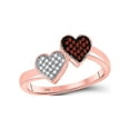 thumbnail image 1 of Diamond Princess 10kt Rose Gold Womens Round Red Color Enhanced Diamond Heart Ring 1/10 Cttw, 1 of 1