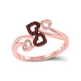 thumbnail image 1 of Diamond Princess 10kt Rose Gold Womens Round Red Color Enhanced Diamond Heart Ring 1/20 Cttw, 1 of 1