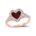 thumbnail image 1 of Diamond Princess 10kt Rose Gold Womens Round Red Color Enhanced Diamond Heart Ring 1/5 Cttw, 1 of 1