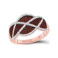 thumbnail image 1 of Diamond Princess 10kt Rose Gold Womens Round Red Color Enhanced Diamond Segmented Fashion Ring 1/2 Cttw, 1 of 1
