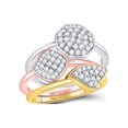 thumbnail image 1 of Diamond Princess 10kt Tri-Tone Gold Womens Round Diamond Stackable Ring 3-Piece Set 3/4 Cttw, 1 of 1