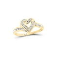 thumbnail image 1 of Diamond Princess 10kt Two-tone Gold Womens Round Diamond Heart Frame Ring 1/12 Cttw, 1 of 1