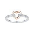 thumbnail image 1 of Diamond Princess 10kt Two-tone Gold Womens Round Diamond Heart Ring 1/20 Cttw, 1 of 1