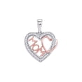 thumbnail image 1 of Diamond Princess 10kt Two-tone Gold Womens Round Diamond Mom Mother Heart Pendant 1/10 Cttw, 1 of 1