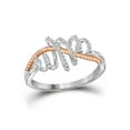 thumbnail image 1 of Diamond Princess 10kt Two-tone Gold Womens Round Diamond Rope Pigtail Spiral Band Ring 1/12 Cttw, 1 of 2