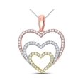 thumbnail image 1 of Diamond Princess 10kt Two-tone Gold Womens Round Diamond Teardrop Solitaire Pendant 1/4 Cttw, 1 of 2