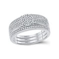 thumbnail image 1 of Diamond Princess 10kt White Gold Diamond Cluster Bridal Wedding Ring Band Set 1/4 Cttw, 1 of 1