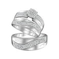 thumbnail image 1 of Diamond Princess 10kt White Gold His Hers Round Diamond Cluster Matching Wedding Set 1/2 Cttw, 1 of 3