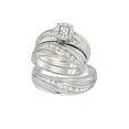 thumbnail image 1 of Diamond Princess 10kt White Gold His Hers Round Diamond Cluster Matching Wedding Set 3/8 Cttw, 1 of 1