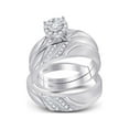 thumbnail image 1 of Diamond Princess 10kt White Gold His Hers Round Diamond Solitaire Matching Wedding Set 1/3 Cttw, 1 of 4