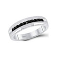 thumbnail image 1 of Diamond Princess 10kt White Gold Mens Round Black Color Enhanced Diamond Wedding Band Ring 1/2 Cttw, 1 of 1
