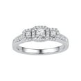 thumbnail image 1 of Diamond Princess 10kt White Gold Round Diamond 3-stone Bridal Wedding Engagement Ring 3/8 Cttw, 1 of 1