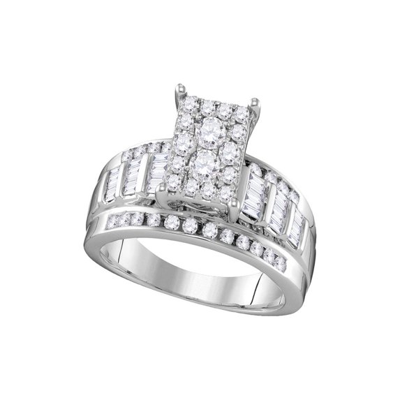 Diamond Princess 10kt White Gold Round Diamond Bridal Wedding Engagement Ring 7/8 Cttw Size 9
