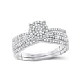 thumbnail image 1 of Diamond Princess 10kt White Gold Round Diamond Bridal Wedding Ring Band Set 1/3 Cttw, 1 of 3