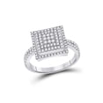 thumbnail image 1 of Diamond Princess 10kt White Gold Round Diamond Cluster Bridal Wedding Engagement Ring 1/5 Cttw, 1 of 1