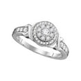 thumbnail image 1 of Diamond Princess 10kt White Gold Round Diamond Solitaire Halo Bridal Wedding Engagement Ring 1/2 Cttw, 1 of 1