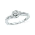 thumbnail image 1 of Diamond Princess 10kt White Gold Round Diamond Solitaire Halo Bridal Wedding Engagement Ring 1/6 Cttw, 1 of 1