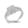 thumbnail image 1 of Diamond Princess 10kt White Gold Round Diamond Square Cluster Bridal Wedding Engagement Ring 1/6 Cttw, 1 of 2
