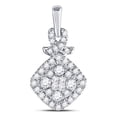 thumbnail image 1 of Diamond Princess 10kt White Gold Womens Princess Round Diamond Cluster Pendant 3/8 Cttw, 1 of 2