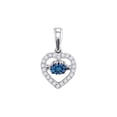 thumbnail image 1 of Diamond Princess 10kt White Gold Womens Round Blue Color Enhanced Diamond Heart Pendant 1/6 Cttw, 1 of 1