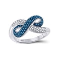 thumbnail image 1 of Diamond Princess 10kt White Gold Womens Round Blue Color Enhanced Diamond Infinity Ring 1/3 Cttw, 1 of 1