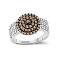 thumbnail image 1 of Diamond Princess 10kt White Gold Womens Round Brown Diamond Concentric Cluster Ring 3/4 Cttw, 1 of 1