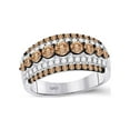 thumbnail image 1 of Diamond Princess 10kt White Gold Womens Round Brown Diamond Fancy Cocktail Ring 1-1/2 Cttw, 1 of 1