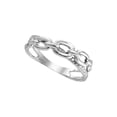 thumbnail image 1 of Diamond Princess 10kt White Gold Womens Round Diamond Chain Crossover Band Ring 1/12 Cttw, 1 of 1