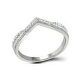 thumbnail image 1 of Diamond Princess 10kt White Gold Womens Round Diamond Chevron Band Ring 1/8 Cttw, 1 of 2