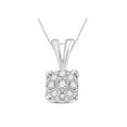 thumbnail image 1 of Diamond Princess 10kt White Gold Womens Round Diamond Cluster Pendant 1/12 Cttw, 1 of 1