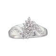 thumbnail image 1 of Diamond Princess 10kt White Gold Womens Round Diamond Cluster Ring 1/10 Cttw, 1 of 1