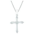 thumbnail image 1 of Diamond Princess 10kt White Gold Womens Round Diamond Cross Pendant 1/10 Cttw, 1 of 1